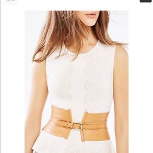 BcbgMaxAzria Corset Cage Tan Belt